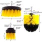 3-Piece Detailing Brush Set - Durable Polypropylene Bristles, Ideal for Car Wash, Bathroom Cleaning, Tile, Grout, Shower, Wheel - Yellow