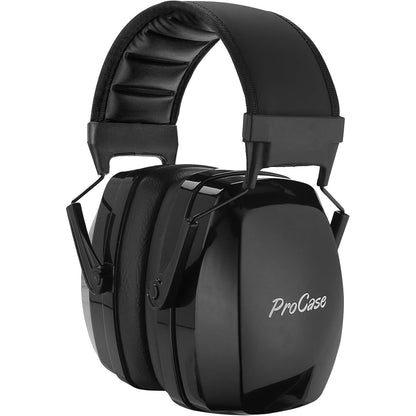 ProCase Noise Cancelling Ear Muffs SNR 33dB, Ear Hearing Protection Headphones for Adults, Sound Proof Ear Defenders for Work, Mowing, Shooters Shooting Gun Range, Construction -Black