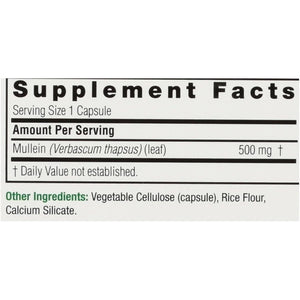 Nature's Answer Mullein Leaf Capsules 90 - Alcohol Free, Vegetarian, Vegan, Gluten Free - Mullein capsuels for Lungs - Supports Respiratory Function & Lung Health