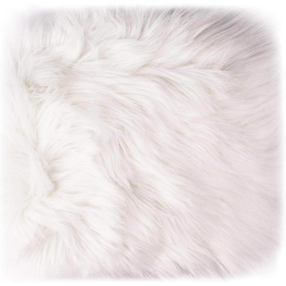 12’’ Small Faux Fur Sheepskin Cushion Soft Plush Area Rug, White Photo Background for Small Product Desktop Photography, Jewelry, Watches, Cosmetics, Ornament, Nail Art, Display and Decor (Square) - My Store