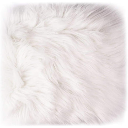 12’’ Small Faux Fur Sheepskin Cushion Soft Plush Area Rug, White Photo Background for Small Product Desktop Photography, Jewelry, Watches, Cosmetics, Ornament, Nail Art, Display and Decor (Square)