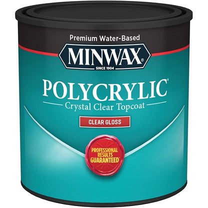 1/2 pt Minwax 25555 Clear Polycrylic Water-Based Protective Finish Gloss