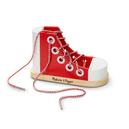 Buy now Melissa & Doug Deluxe Wood Lacing Sneaker - Learn to Tie a Shoe Educational Toy at indiglob india