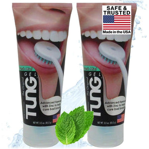 Tung Tongue Gel, Fresh Mint Tongue Cleaner Paste, Bad Breath Odor Eliminator, Halitosis Defense, BPA Free, USA Made (2-Pack)