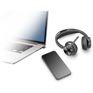 Poly - Voyager Focus 2 UC USB-C Headset (Plantronics) - Bluetooth Dual-Ear (Stereo) Headset with Boom Mic - USB-C PC/Mac Compatible - Active Noise Canceling - Works with Teams, Zoom (Certified) & More