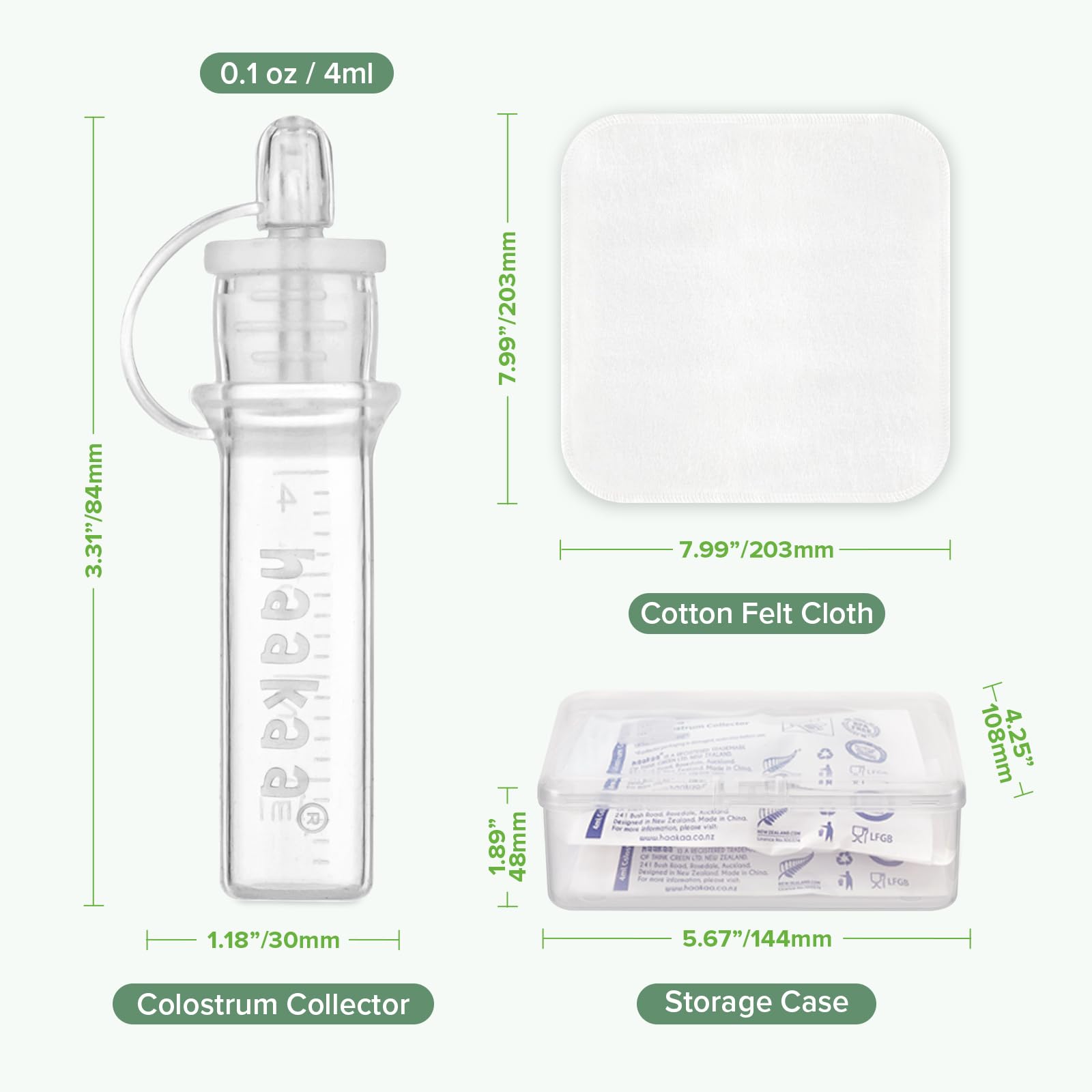 Buy now haakaa Colostrum Collector Kit Breast Milk Collector with Cotton Cloth Wipe and Storage Case, Ready-to-Use, Reusable, 4ml/6pcs at indiglob india