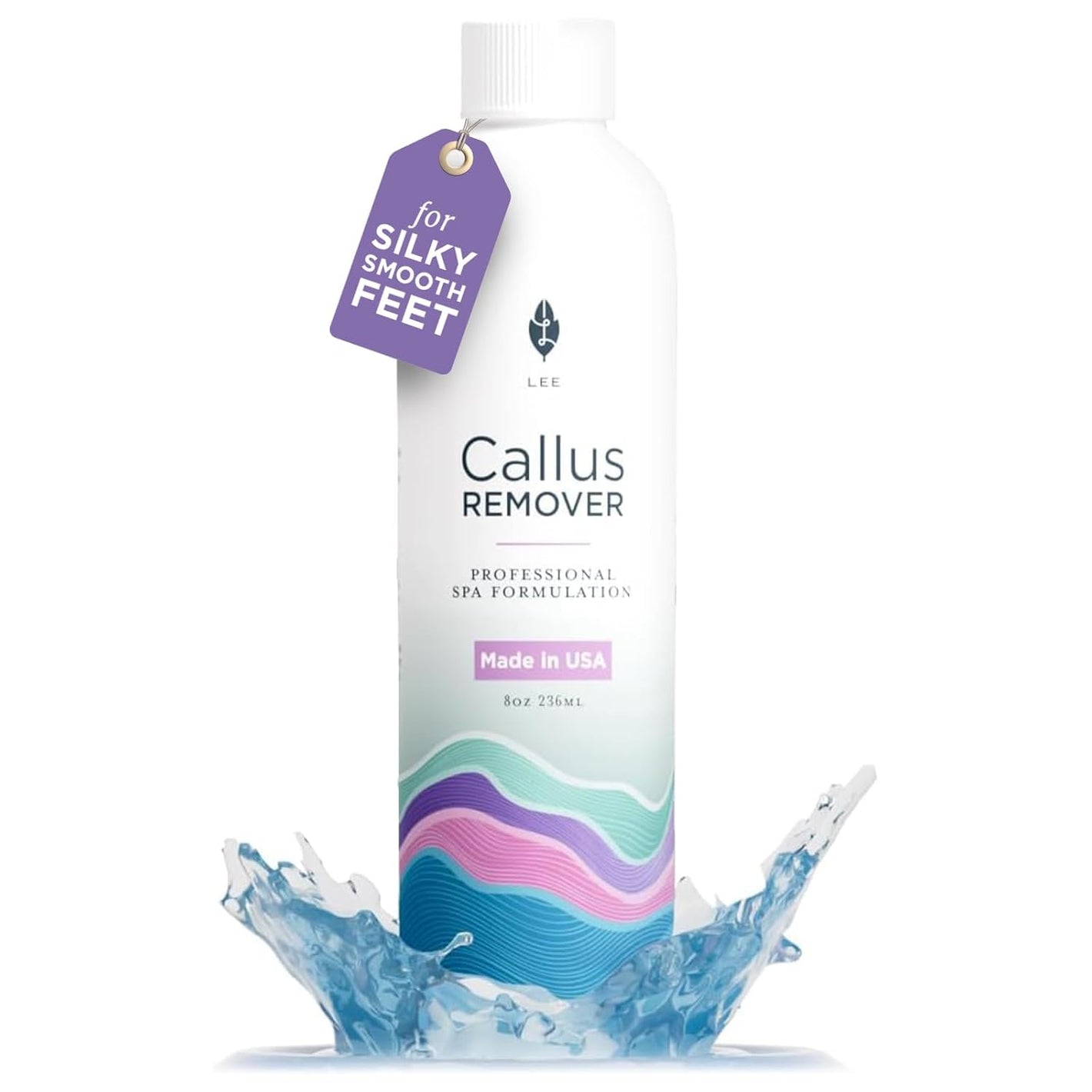 Lee Beauty Professional Callus Remover for Feet - Original, Powerful Formulation - Extra Strength Gel, Home Pedicure Foot Spa Results - Cracked & Dead Dry Skin Supplies - 8 Oz