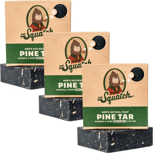 Buy now Dr. Squatch Natural Men’s Bar Soap - Cold Process Body Soap Bar with Natural Oils - Gifts for Men - Pine Tar (5 oz, 3-Pack) at indiglob india