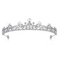 Lovelyshop Royal Crystal Princess Alloy Tiara Headpiece for Girls in Wedding Party-Silver