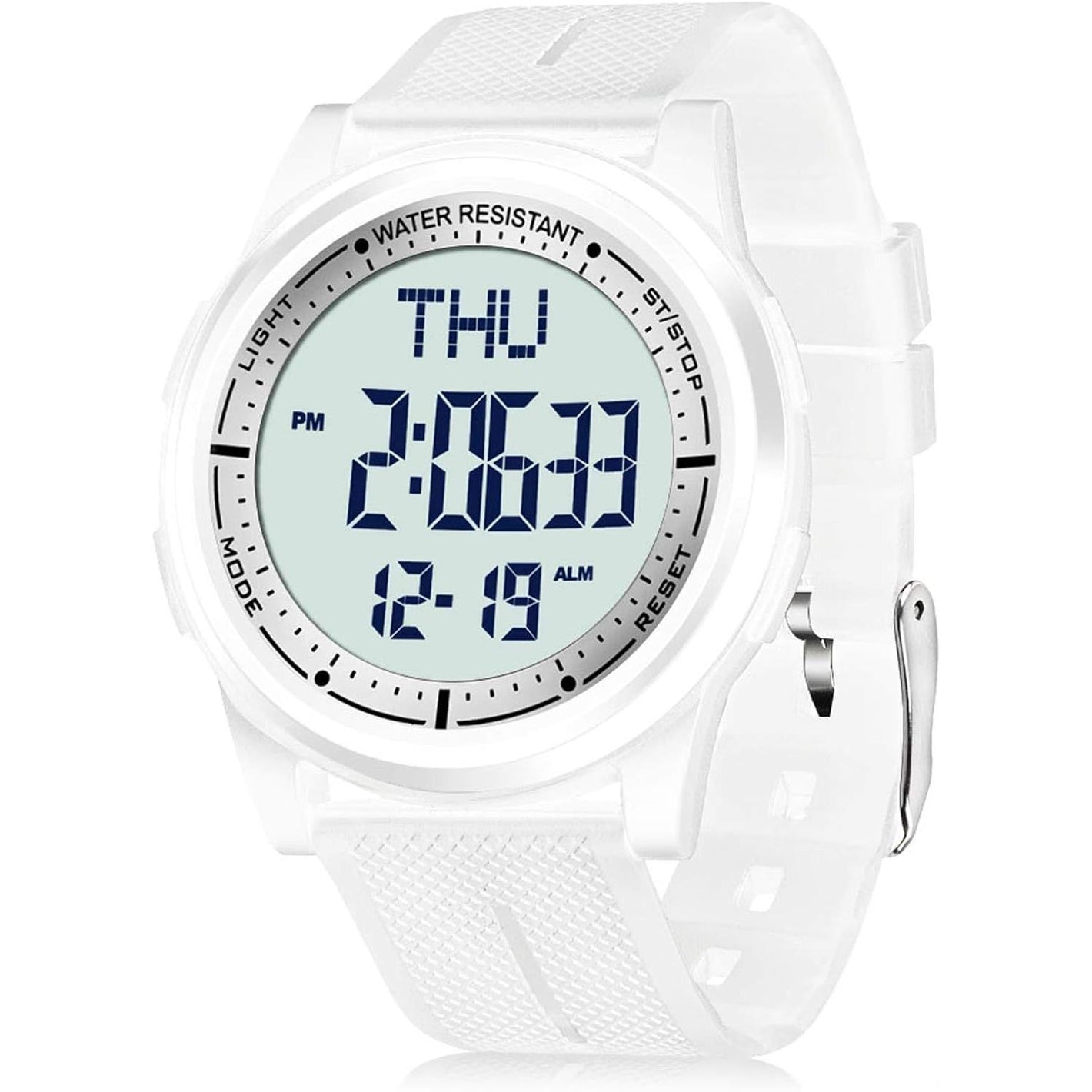 Beeasy Digital Watch Waterproof with Stopwatch Alarm Countdown Dual Time, Ultra-Thin Super Wide-Angle Display Digital Wrist Watches for Men Women