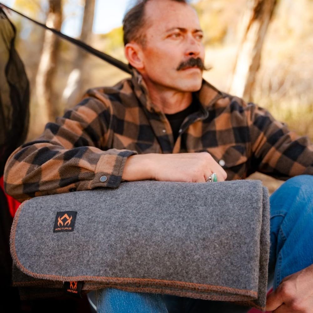 Buy now Arcturus Military Wool Blanket - Warm, Thick, Washable - Great for Outdoors, Camping, Stadium Blanket, Picnics, Travel - Car & Bushcraft Survival Kits at indiglob india