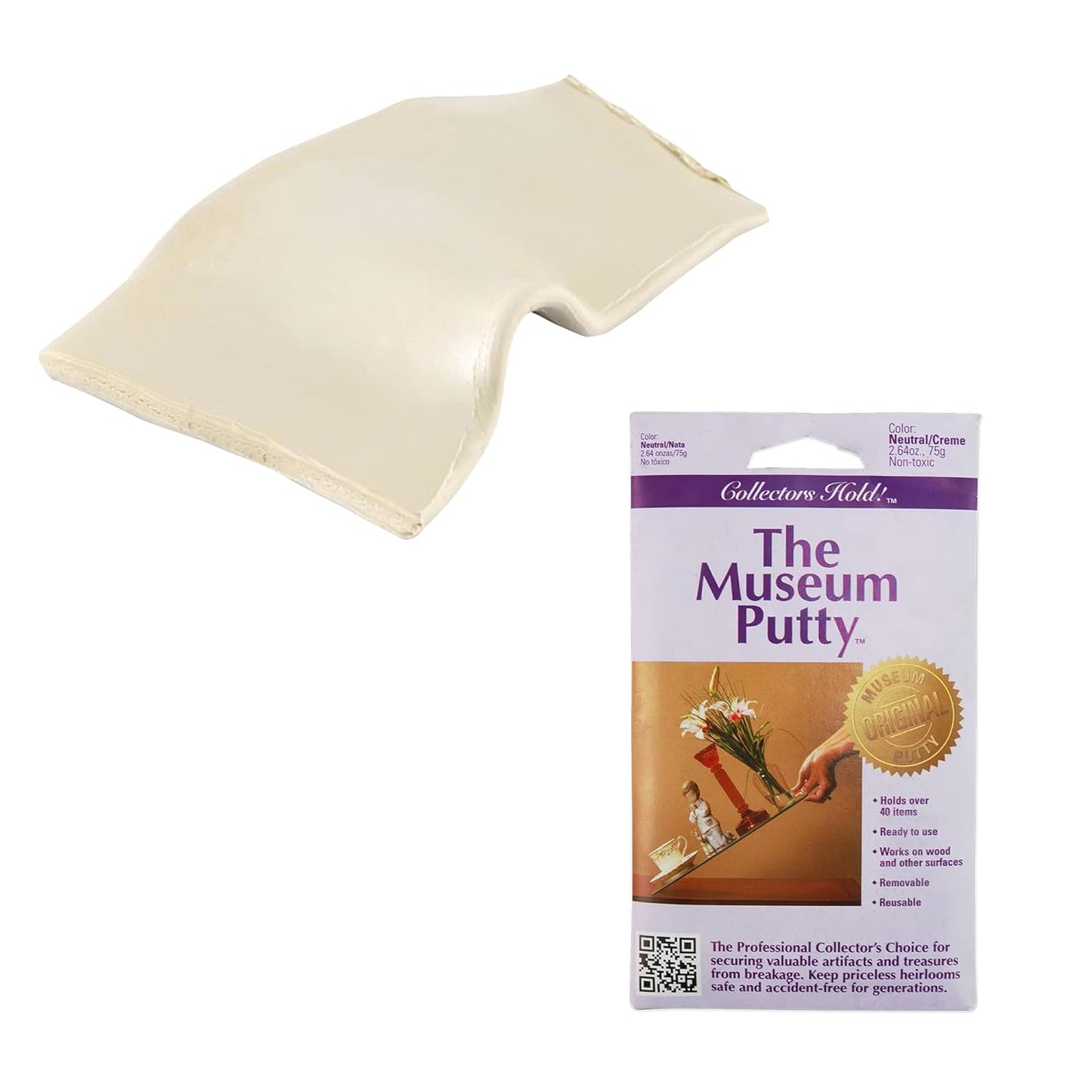 Quakehold! 99111 2.64-Ounce Museum Putty, Neutral/Crème , White