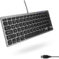 Macally Small Wired Keyboard for Mac and Windows - 78 Scissor Switch Keys Compatible Apple Keyboard - USB Mini Keyboard That Saves Space and Looks Great - Plug and Play Wired Mac Keyboard - Aluminum