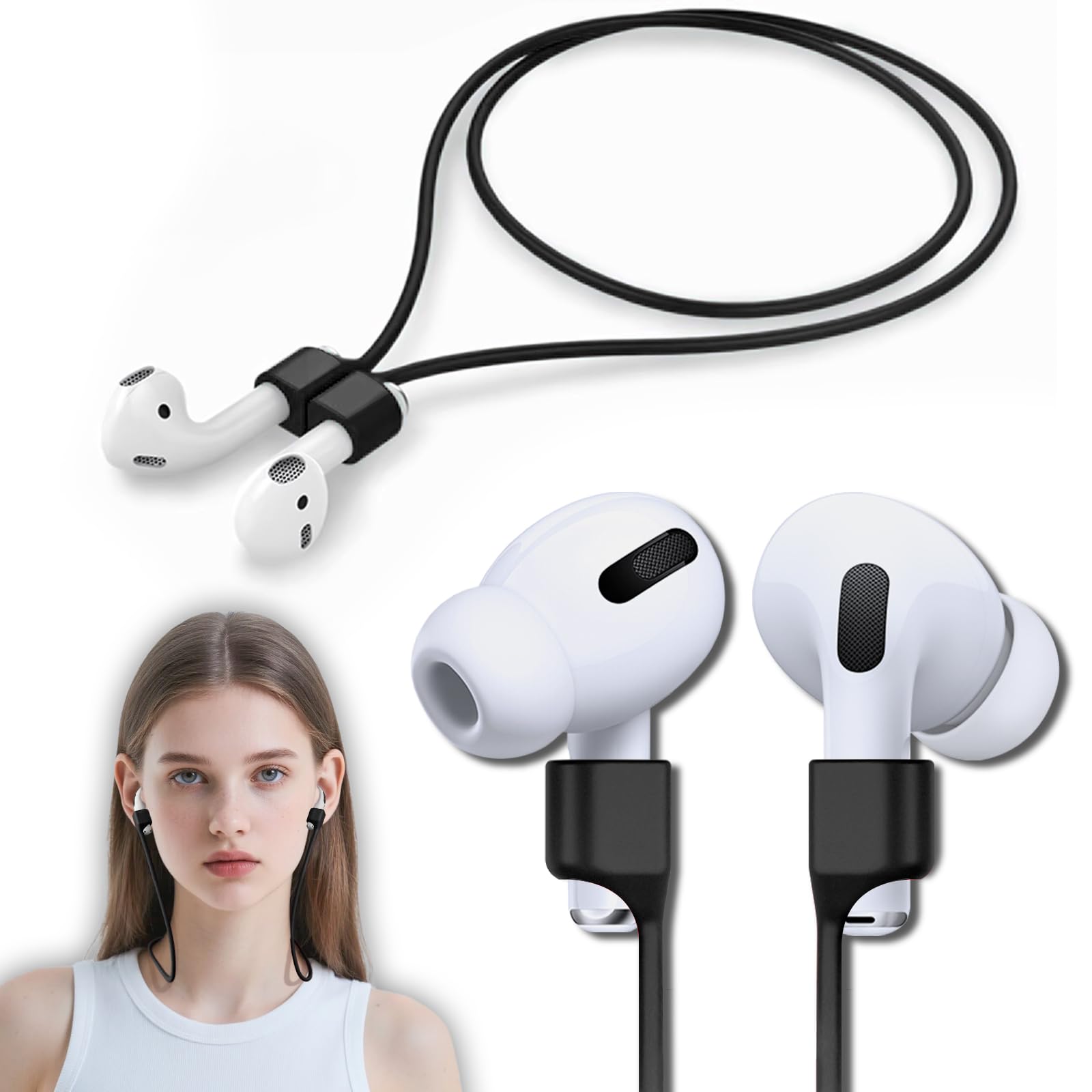 Buy now 5 Pack Ultra Strong Magnetic AirPods Pro Straps, Anti-Lost Neck Cord for AirPods Pro 3 2025,AirPods 4th, AirPods Pro 2nd/1st, AirPod 3rd, AirPod 2nd/1st - 5 Pcs Silicone Sports Lanyard and 2 Ear Hook at indiglob india