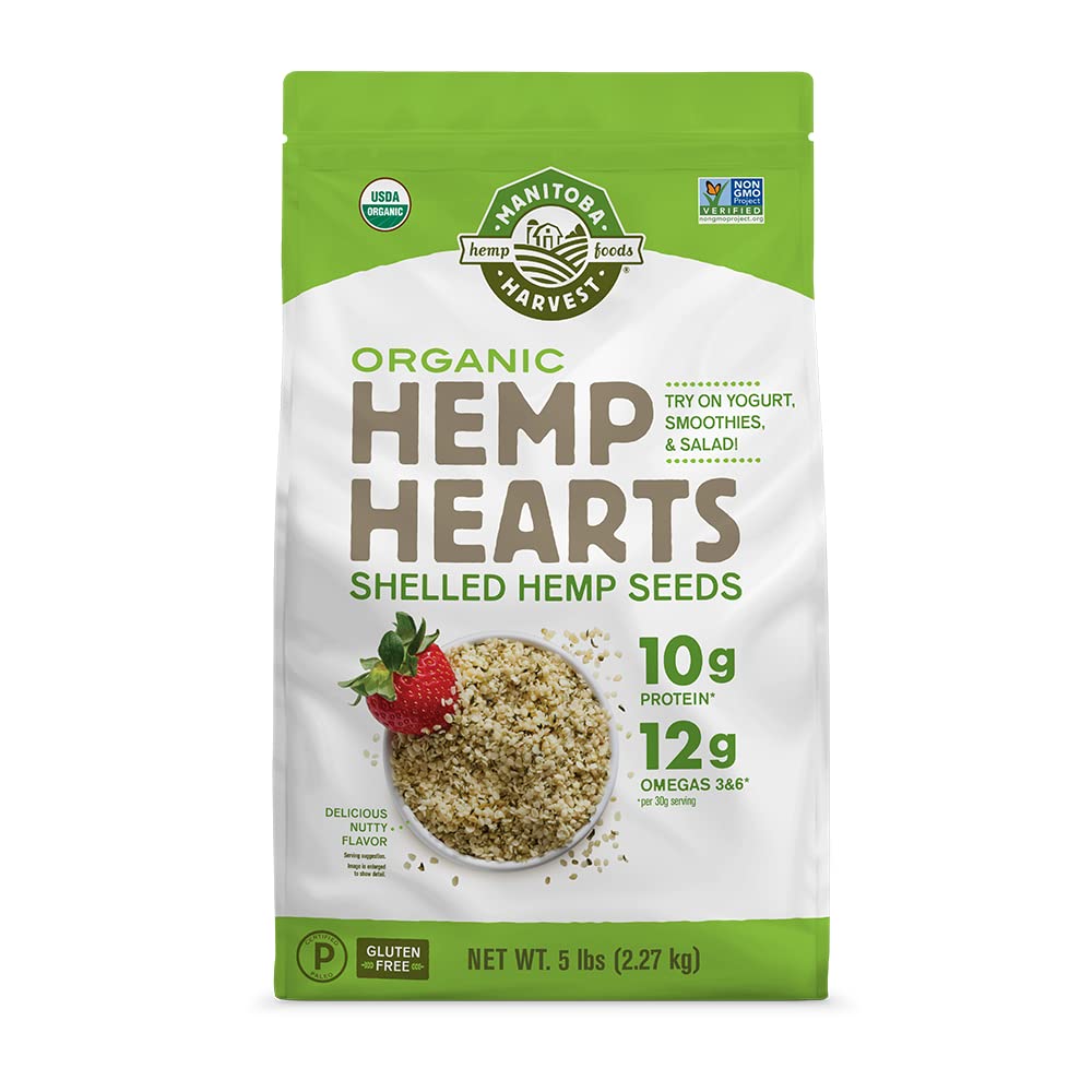 Buy now Manitoba Harvest Organic Hemp Hearts, Shelled Hemp Seeds - 7oz - 10g Plant Protein & 12g Omega 3 & 6 per 30g serving - Easy-to-Digest seeds with 9 Essential Amino Acids - Gluten Free, Vegan, Non-GMO at indiglob india
