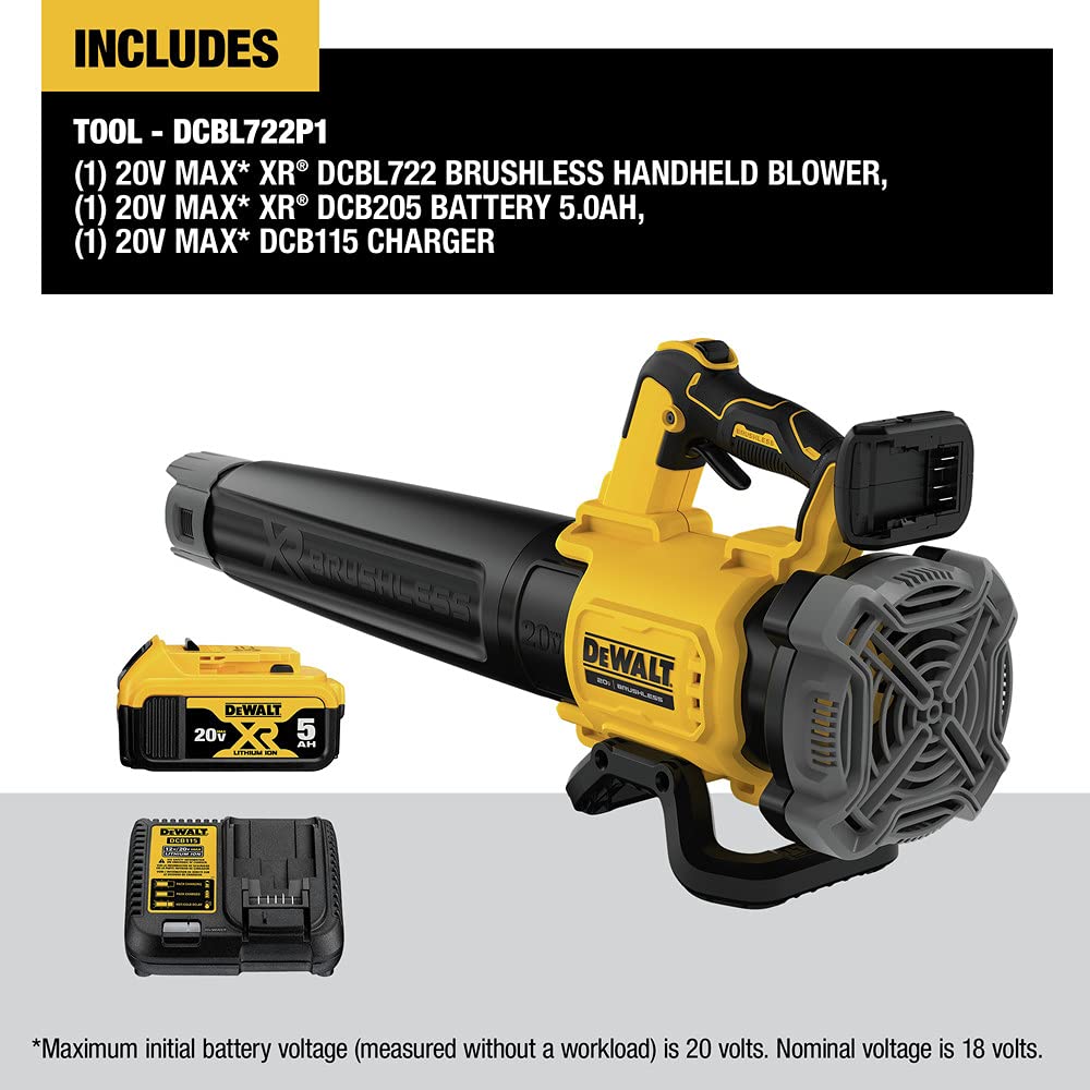 Buy now DEWALT 20V MAX* XR Leaf Blower, 125-MPH, 450-CFM (DCBL722P1) at indiglob india