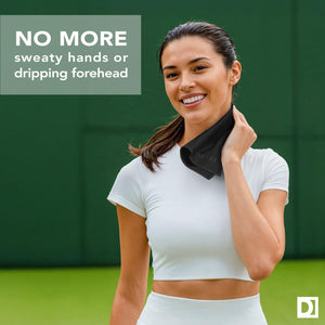 Sweat Absorbing Handkerchiefs - The Original Pocket-Sized Sweat Towels - Quick-Dry Microfiber Sweat Rags for Face, Hands, & Body - Men & Women - Gym, Sports, and Work (Black: 5 Pack)