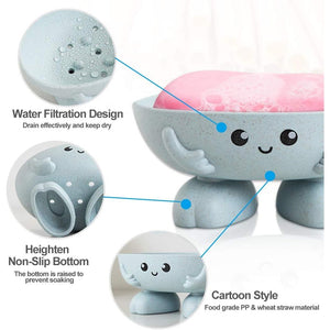 Soap Holder, Cute Soap Dish for Kids Children, Creative Lovely Bar Soap Tray Counter for Shower Bathroom Kitchen Countertop - Pink