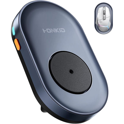 HONKID Undetectable Mouse Jiggler - Auto Mover with On/Off Switch & USB Port, No Software Needed, Prevent Sleep/Lock for Home Office & PC/Mac/Desktop (Blue Black), Perfect for Gifts/Remote Work