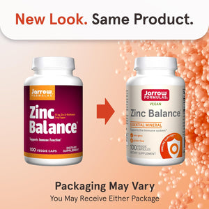 Jarrow Formulas Zinc Balance 15 mg - 100 Servings (Veggie Caps) - Includes Copper - Essential Mineral for Immune System Support - Immune Support Supplement - Gluten Free Zinc Copper Supplement - Vegan