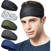 Mens Running Headband,5Pack,Mens Sweatband Sports Headband for Running,Cycling,Basketball,Yoga,Fitness Workout Stretchy Unisex Hairband - Stripe style