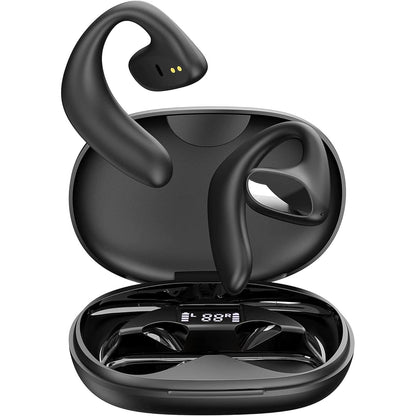 Wrap Around Over Ear Earbuds Bone Conduction Open Ear Headphones Wireless Bluetooth Open Ear Earbuds with Ear Hook Mic Earbud Bone Conduction Head Set Headset Ear Buds Bone Conducting Headphones