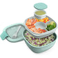 Bentgo Salad Container - 54 oz Bowl with 4-Compartment Toppings Tray, Dressing Container, Reusable Fork, BPA-Free Lunch Box for Meal Prep & Food Storage; Removable Bento Tray (Blush Marble)