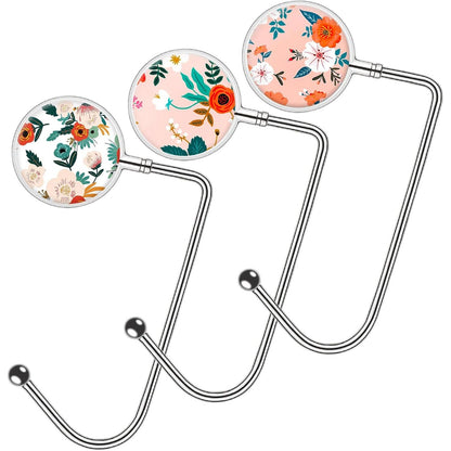 Purse Hook Handbag Hangers for Table Storage Decor, Womens Bag Hanger Holder (Marble White+Black)