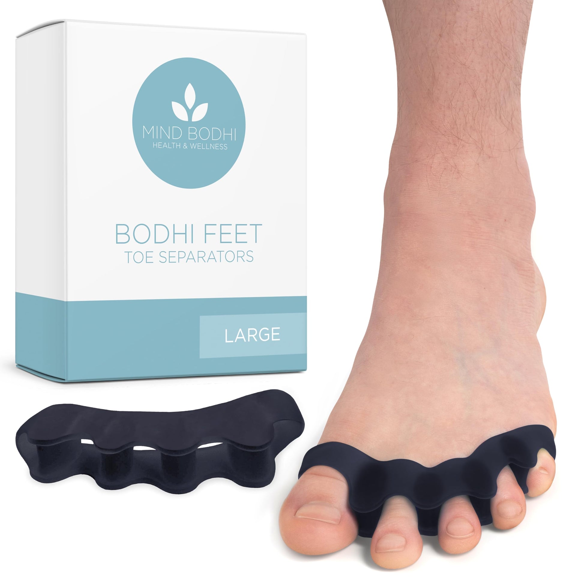 Buy now Mind Bodhi Toe Separators/Toe Spacers - For Men and Women - Regular Size – Blue Large Size Black at indiglob india