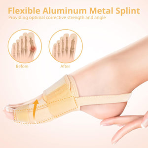 Bunion Corrector for Women and Men, Slip Proofing Version Bunion Toe Separator, Orthopedic Bunion Splint for Big Toe Pain Relief and Toe Straightening Beige
