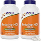 NOW Foods Supplements, Betaine HCl 648 mg, Vegetarian Formula, Digestive Support*, 120 Veg Capsules