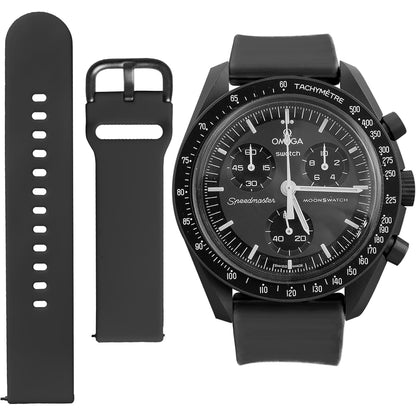 Watch Band for Omega X Swatch Moonswatch Watch Strap Speedmaster 20MM Quick Release Rubber Watch Strap Replacement