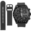 Watch Band for Omega X Swatch Moonswatch Watch Strap Speedmaster 20MM Quick Release Rubber Watch Strap Replacement - Black