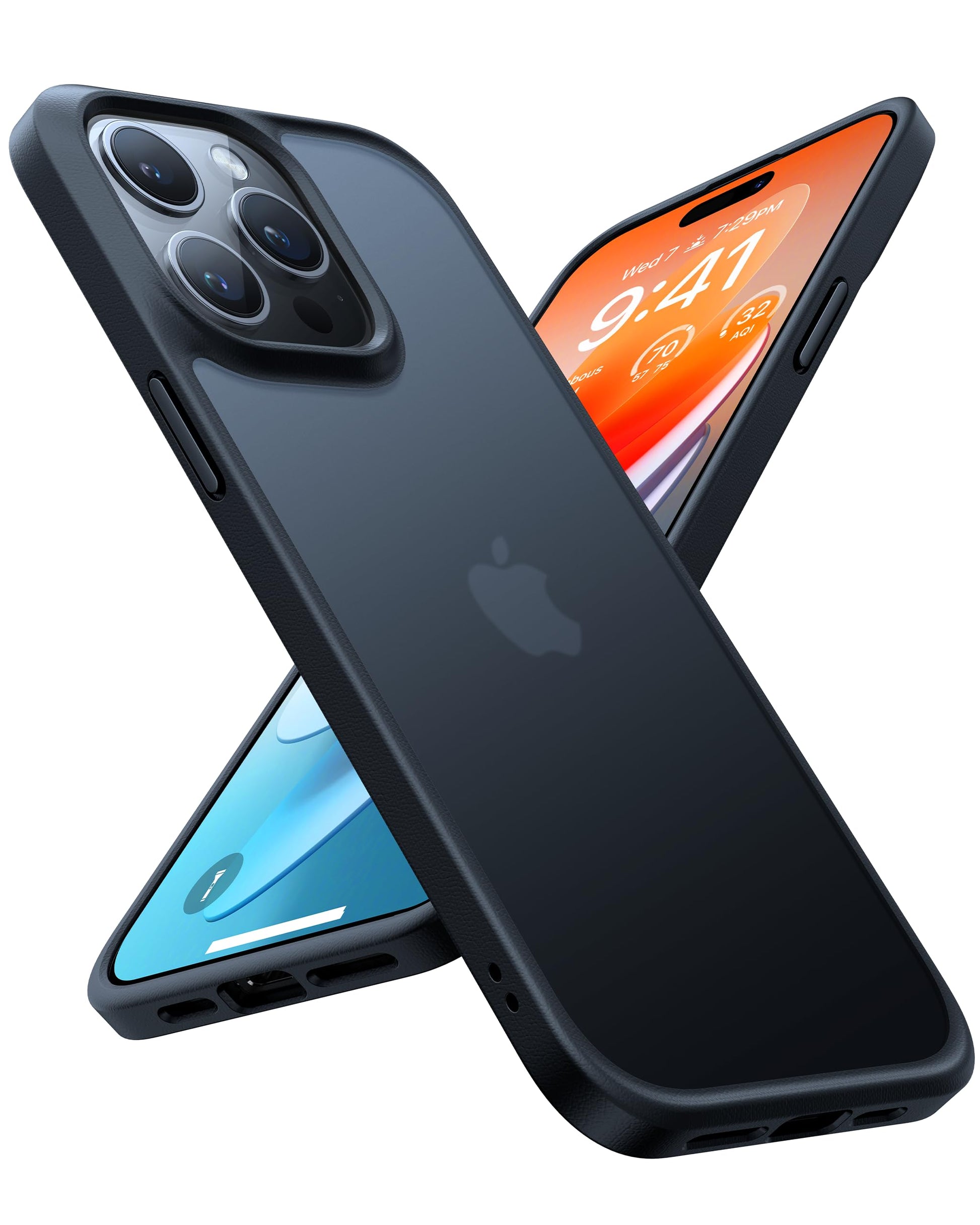 Buy now TORRAS Tough Shockproof for iPhone 13 Pro Case, [Military-Grade Drop Tested] Ultra-Durable Matte Hard PC Back with Soft Silicone Edge Slim Protective for iPhone 13 Pro Phone Case,Translucent Black iPhone 15 Pro Case 6.1" Black at indiglob india