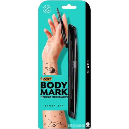 Bic BodyMark Temporary Tattoo Markers, black, 0.04 Fl Oz