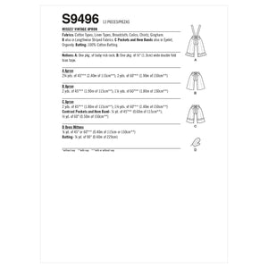 Buy now Simplicity SS9496OS Misses' Vintage Apron Sewing Pattern Kit, Code S9496, One Size at indiglob india