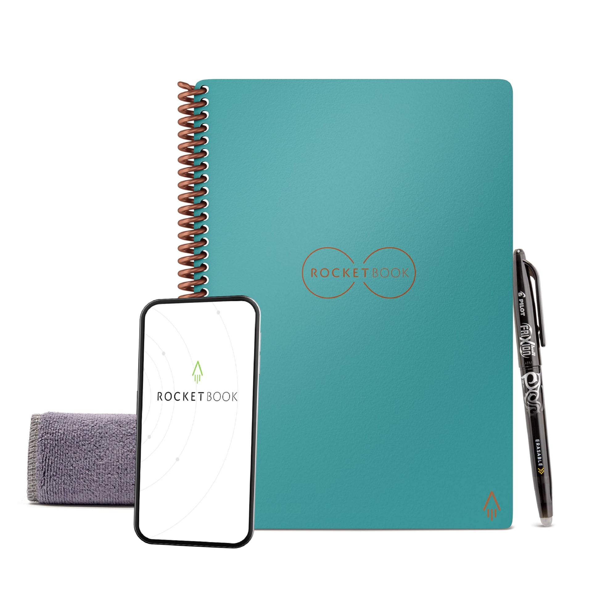 Buy now Rocketbook Core Reusable Spiral Notebook, Letter Size 8.5x11, Black - Dotted Pages, App-Connected, Erasable, Durable Cover, Ideal for School, Work, and Creative Projects at indiglob india