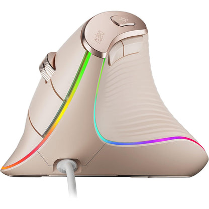 Nulea M504 Wired Vertical Mouse, USB Ergonomic Optical Mouse with 4 Adjustable DPI, 11 RGB Backlight Modes, Compatible for Laptop, PC, Desktop, Mac, Grey