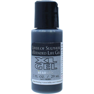 The Beadsmith XL Gel, Liver of Sulfur Extended Life Gel, 1 Fluid Ounce (29ml) Bottle, Apply a Patina Finish to Silver, Copper, and Other Metal for Oxidized Look on Art and Jewelry Projects