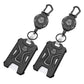 MNGARISTA Retractable Badge Holder, Heavy Duty Carabiner Keychain, Tactical ID Card Holder with 31.5" Retractable Badge Reel, Black
