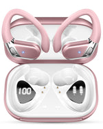Buy now Ltinist Wireless Earbud, Bluetooth 5.3 Headphones Pure Bass Sound with Earhooks, 75H Battery Over Ear Headphones with Dual-LED Display, IP7 Waterproof Earphones Built-in Microphone for Running Sports Pink at indiglob india