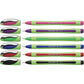 Schneider Xpress Premium Fineliner, 0.8 mm Porous Point, Light Green Barrel, Blue Ink, Box of 10 Pens (190003)