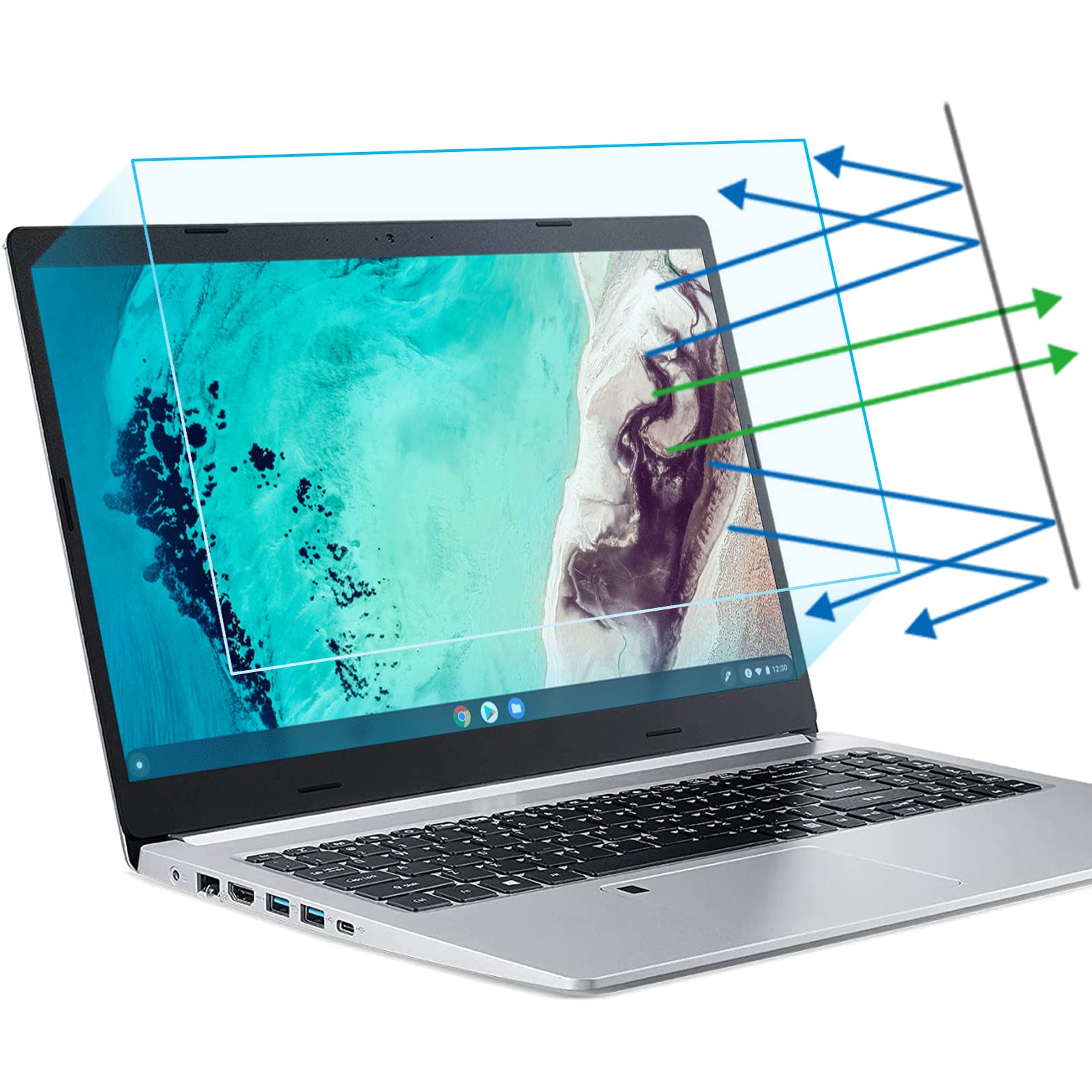 Buy now F FORITO 2-Pack 15.6 Inch Anti Blue Light Laptop Screen Protector, Eye Protection Anti Glare Matte Computer Screen Cover for 15.6" Laptop with 16:9 Aspect Ratio, Reduce Eye Strain and Touch Sensitive at indiglob india