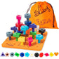 Skoolzy Peg Board Set - Montessori Toys for 2 Year Old - 33 Pc Peg Board for Kids - Occupational Therapy Toys with Pegs, Dice, Lacing String & Storage Bag - Montessori Toys for 2+ Year Old