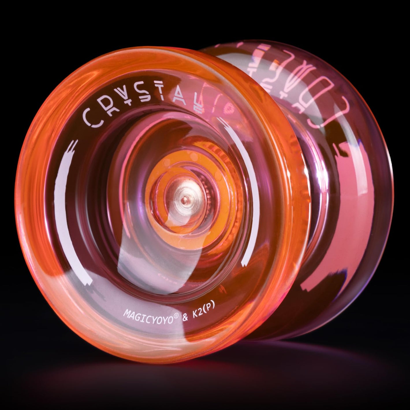 Buy now MAGICYOYO K2 Plus Crystal Orange Yoyo, Professional Fingerspin Trick Yo Yo for Kids/Adults, Responsive Yo-yo for Beginner, Replacement Unresponsive Bearing with 6 Yo yo Strings+Bearing Remover at indiglob india