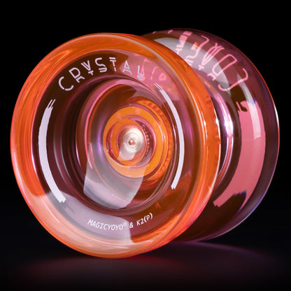 Buy now MAGICYOYO K2 Plus Crystal Orange Yoyo, Professional Fingerspin Trick Yo Yo for Kids/Adults, Responsive Yo-yo for Beginner, Replacement Unresponsive Bearing with 6 Yo yo Strings+Bearing Remover at indiglob india