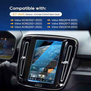 Car Screen Protector for Volvo Accessories XC90/XC60/XC40/S90/S60/V90/V60(2016-2025) 8.7 inch + AC Climate Control Touch Screen Mil-Grade 9H+ Tempered Glass HD [No More Glare& Fingerprint] 2-Pack
