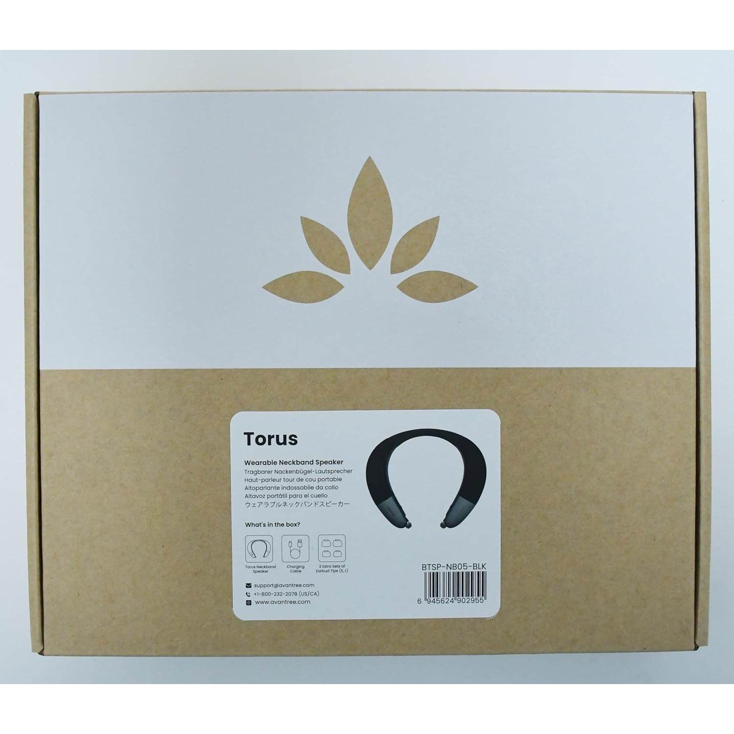 Avantree Torus Wearable Wireless Neck Speaker, Bluetooth 5.0, aptX HD, Low Latency, Personal Neckband Speakers with Retractable Earbuds, Superb Audio Quality, 3D Surround Stereo for Music TV (NB05) - My Store