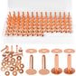 JUNESunShine 84Pcs, Copper Rivets and Burrs, #9 and #12 Burrs Setter, Leather Rivets Fastener Install Setting Tool with 4mm Leather Hole Punch Cutter for Belts Wallets Collars Leather Working Supplies