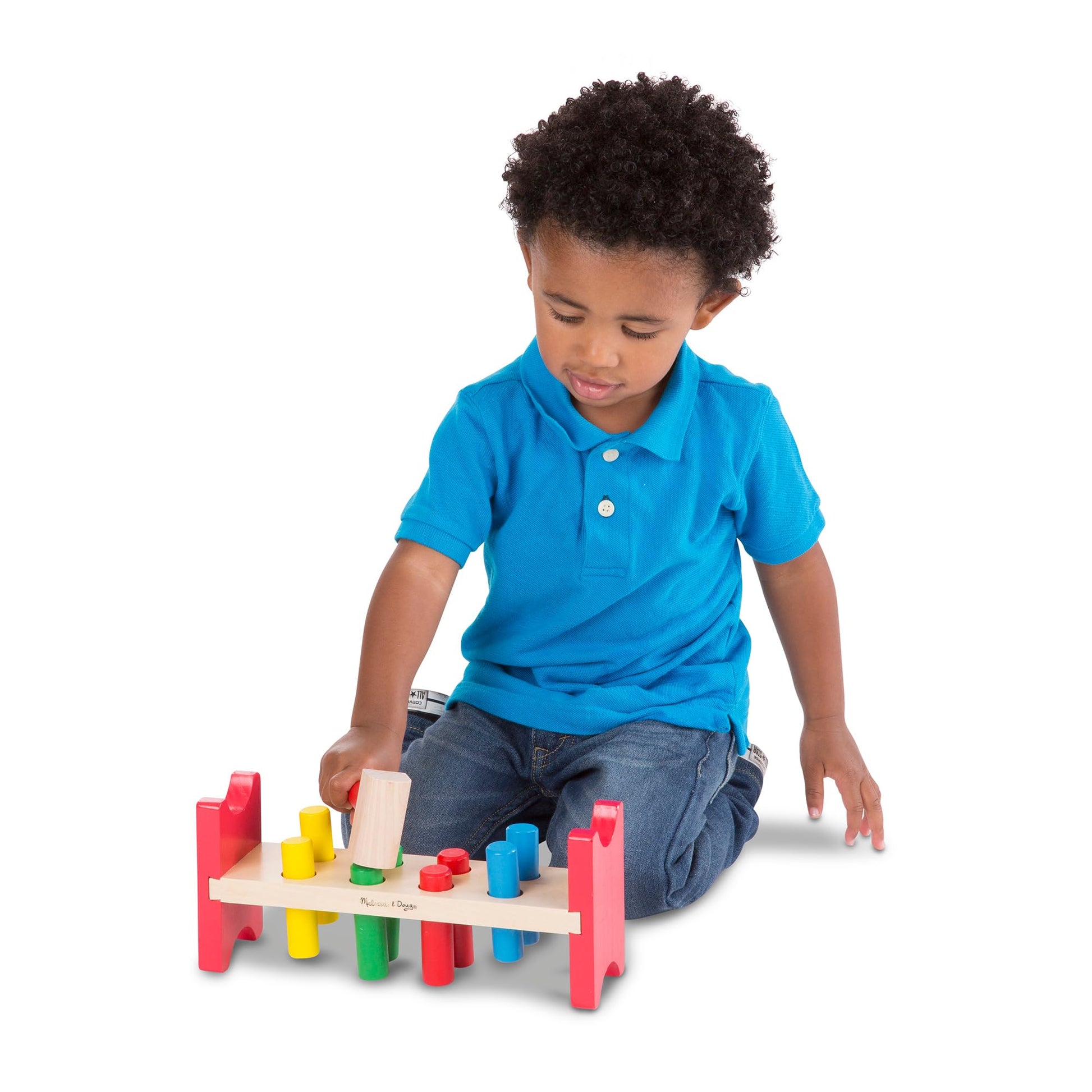 Buy now Melissa & Doug Deluxe Wooden Pound-A-Peg Toy With Hammer - FSC Certified at indiglob india